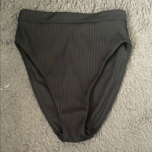 Madewell Retro High Waist Ribbed Black Swimwear Bottoms, XS, NWT